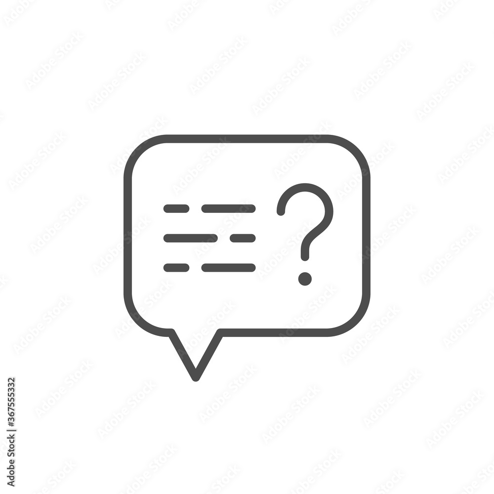 Question message line outline icon Question message line outline icon