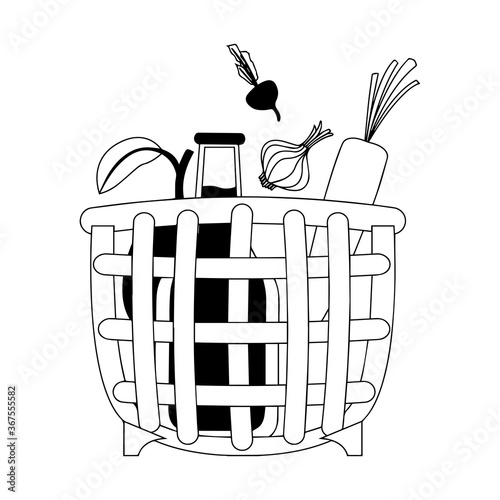 Shopping basket icon. Groceries icons. Market basket - Vector