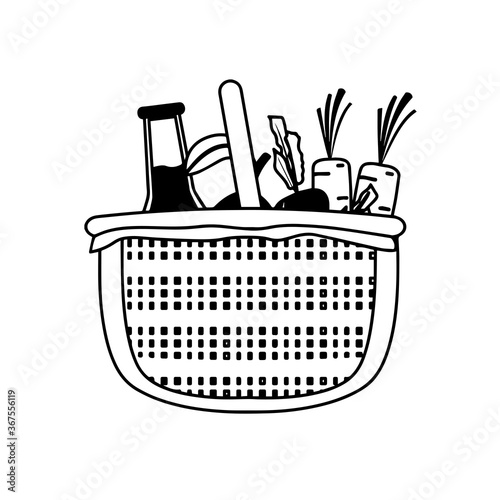 Shopping basket icon. Groceries icons. Market basket - Vector