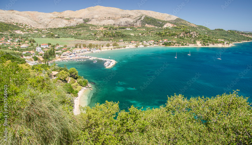 Scenic view on Keri sandy beach on south west coast of Zakynthos island, Greece
