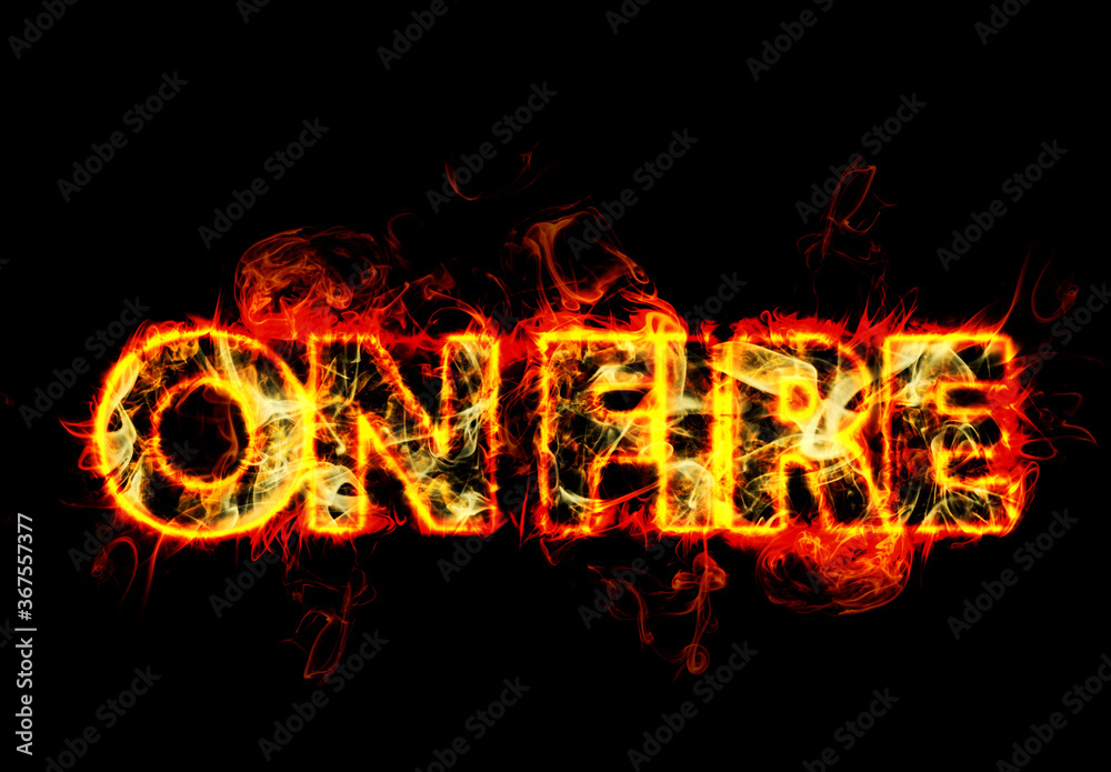 Realistic Burning Fire Text Effect Mockup Stock Template Adobe Stock