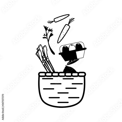 Shopping basket icon. Groceries icons. Market basket - Vector