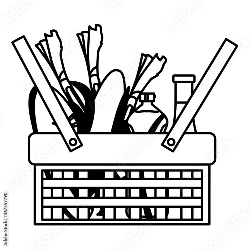 Shopping basket icon. Groceries icons. Market basket - Vector