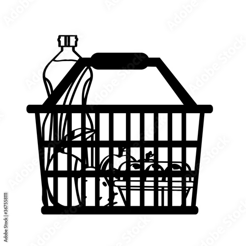 Shopping basket icon. Groceries icons. Market basket - Vector