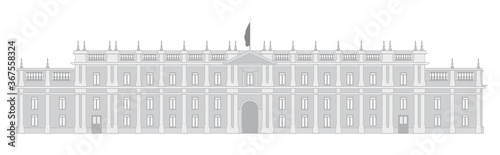 Vector graphic of the Chilean presidential palace La Moneda in Santiago