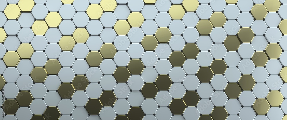 Abstract image of a pattern of hexagons arranged diagonally 3D image Abstract image of a pattern of hexagons arranged diagonally 3D image