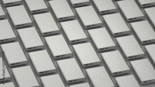 Abstract image of a set of flash drives arranged diagonally in a large 3D image © deniskarpenkov