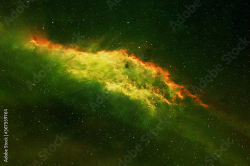 An unusual green galaxy. Elements of this image were furnished by NASA.