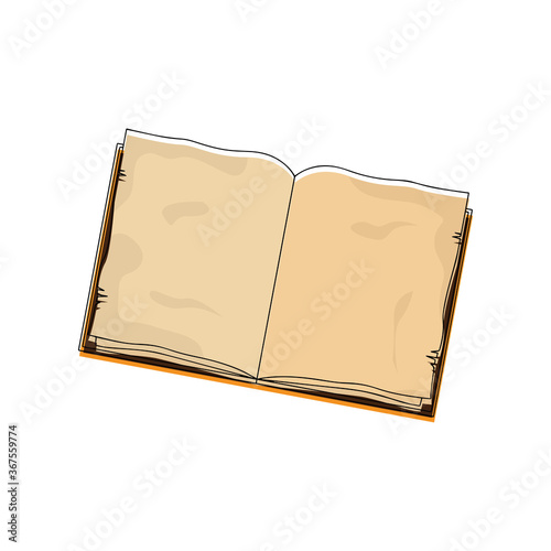 Old open book sketch. Book icon - Vector