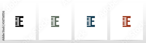Piano Keys On Letter Logo Design E