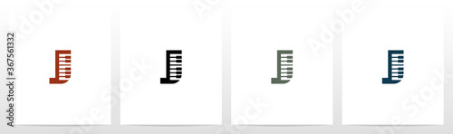 Piano Keys On Letter Logo Design J