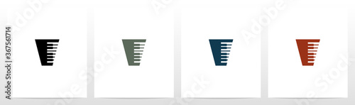 Piano Keys On Letter Logo Design V