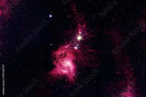 Fototapeta Naklejka Na Ścianę i Meble -  Bright red galaxy. Elements of this image were furnished by NASA.