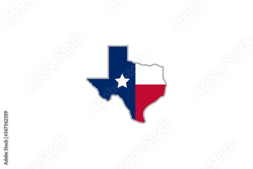 Texas star logo design . abstract texas map with flag ideas . vector illustration