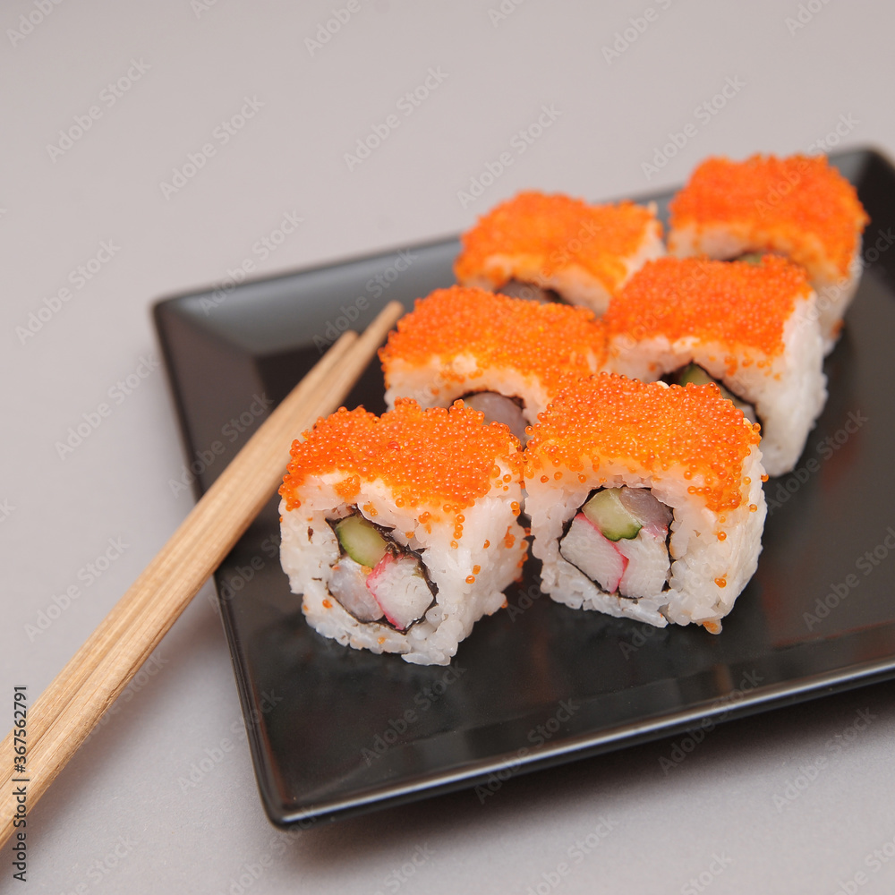 Japanese food on stone background. Japanese food on stone background.