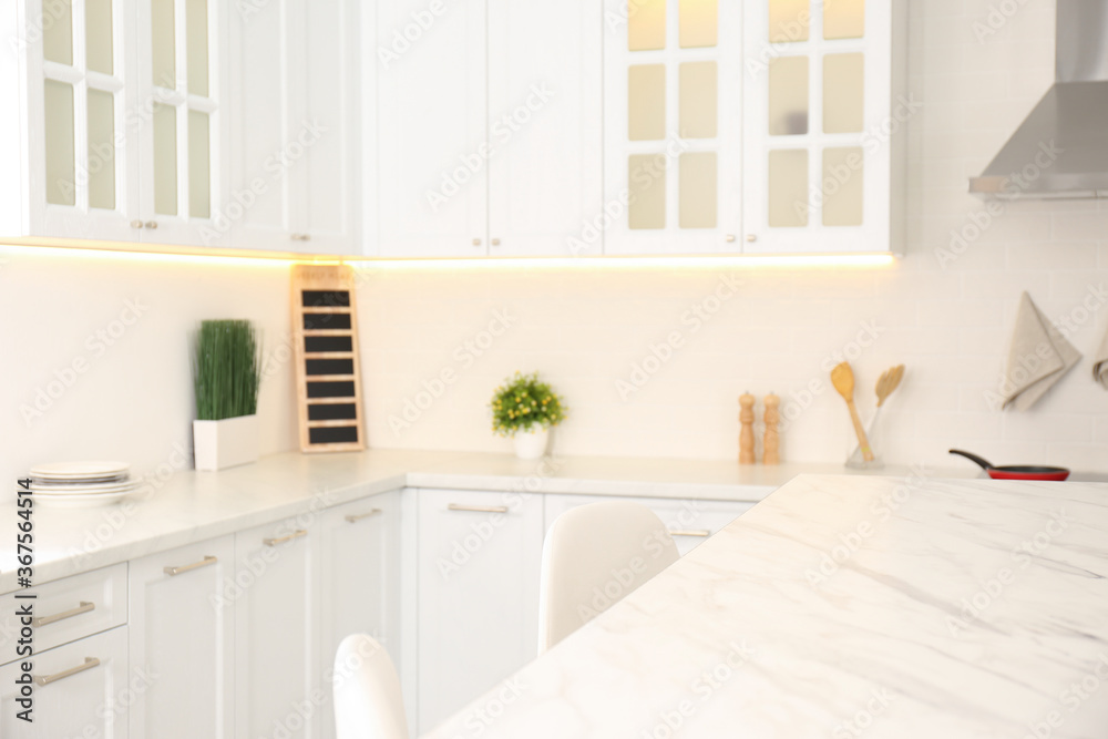 Beautiful kitchen interior with new stylish furniture Beautiful kitchen interior with new stylish furniture