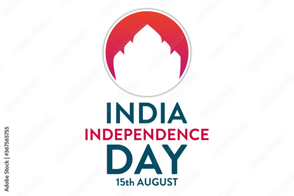 India Independence Day. 15 August. Holiday concept. Template for background, banner, card, poster with text inscription. Vector EPS10 illustration.