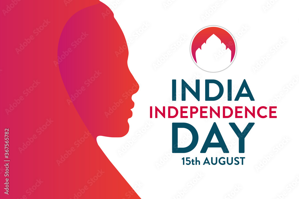 India Independence Day. 15 August. Holiday concept. Template for background, banner, card, poster with text inscription. Vector EPS10 illustration.
