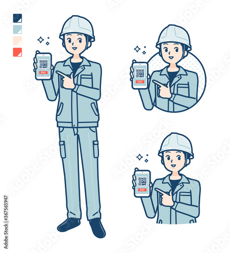 simple work wear Construction site man_cashless-recommend