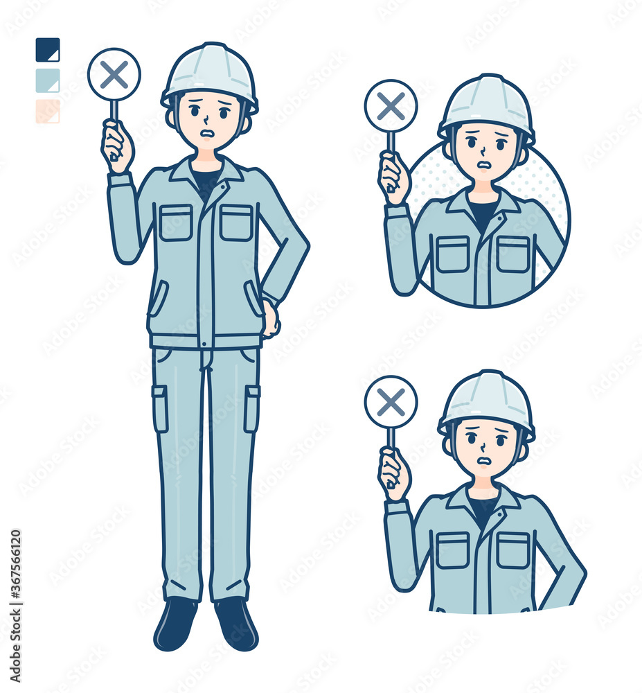 simple work wear Construction site man_cross-panel simple work wear Construction site man_cross-panel