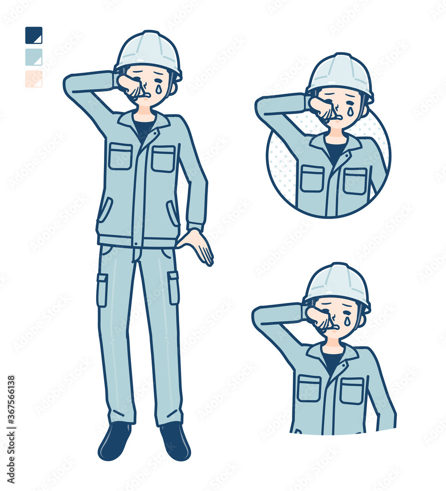 simple work wear Construction site man_cry simple work wear Construction site man_cry