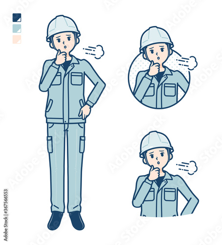 simple work wear Construction site man_sigh