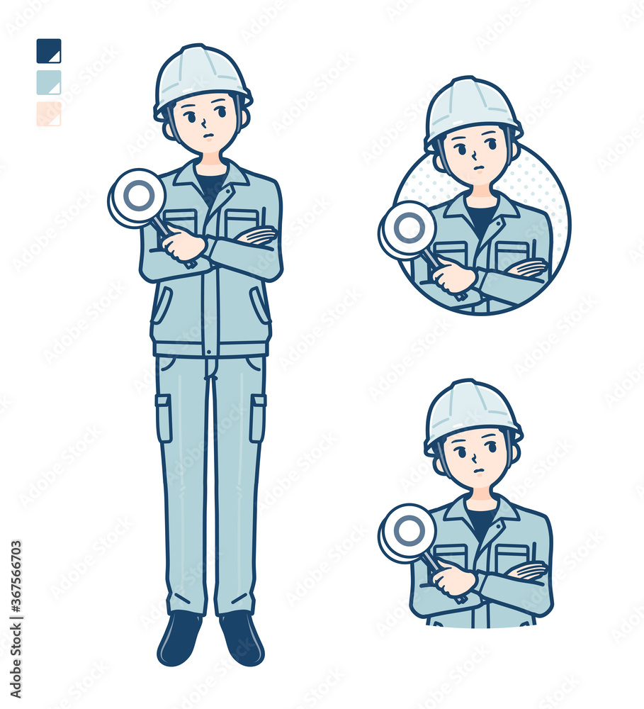 simple work wear Construction site man_Think-answer simple work wear Construction site man_Think-answer