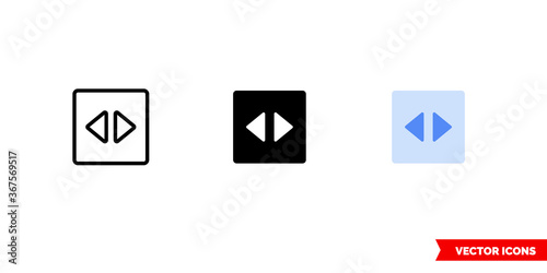 Navigation pane icon of 3 types. Isolated vector sign symbol.