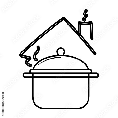 Cooking pot icon. Cooking utensil icon - Vector