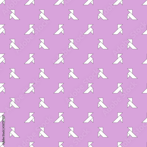 seamless pattern with random paper cranes on pink © GC Fotoestudio