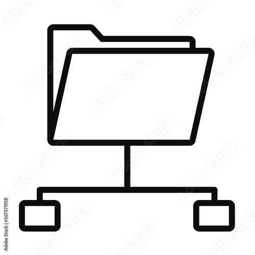 data access folder icon, line style