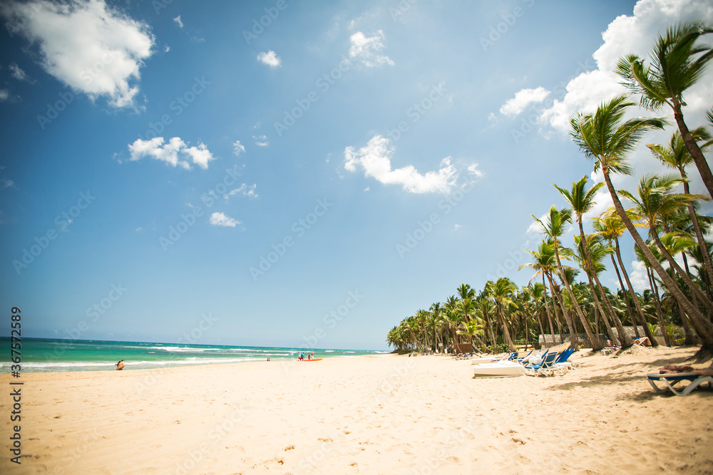 sandy beach without tourists. vacation tropical by ocean. sandy beach without tourists. vacation tropical by ocean.
