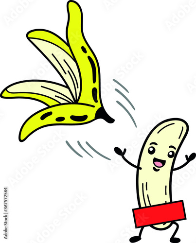 sexy banana is doing a striptease funny vector