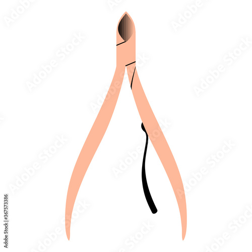 Nippers for manicure. Rose gold and black gradient. Vector illustration.