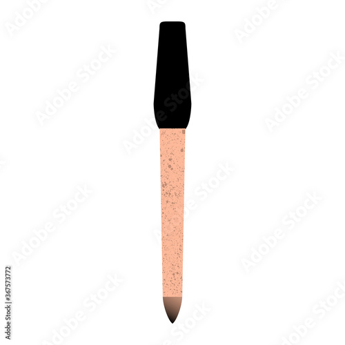 File for manicure. Rose gold and black gradient. Vector illustration.
