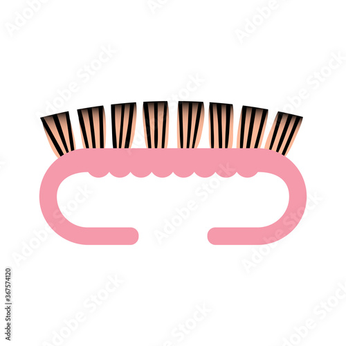 Pink brush. Accessories for pedicure. Vector llustration.