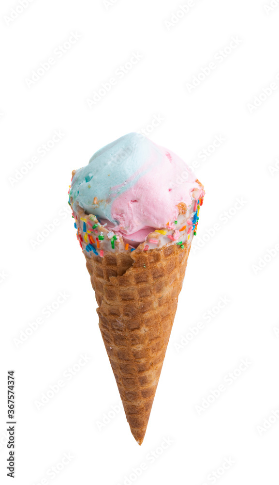 ice cream in a waffle cup isolated ice cream in a waffle cup isolated