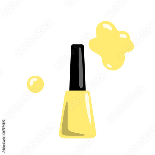 Nail polish, stain and polish drop. Vector illustration.