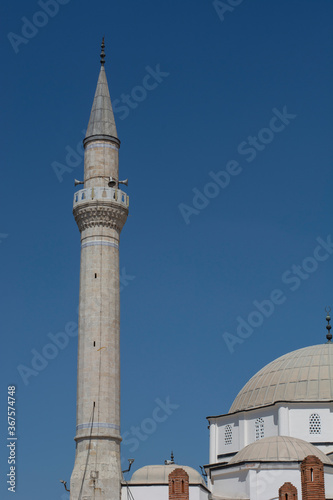 mosque and minaret for islamic worship