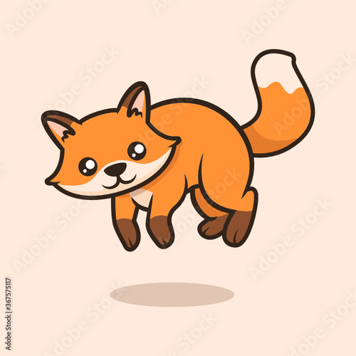 Cute fox mascot design illustration