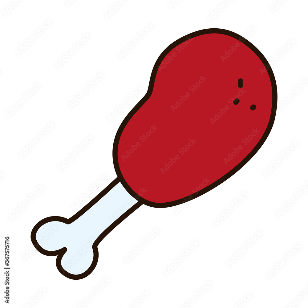 Chicken line and fill style icon vector design Chicken line and fill style icon vector design