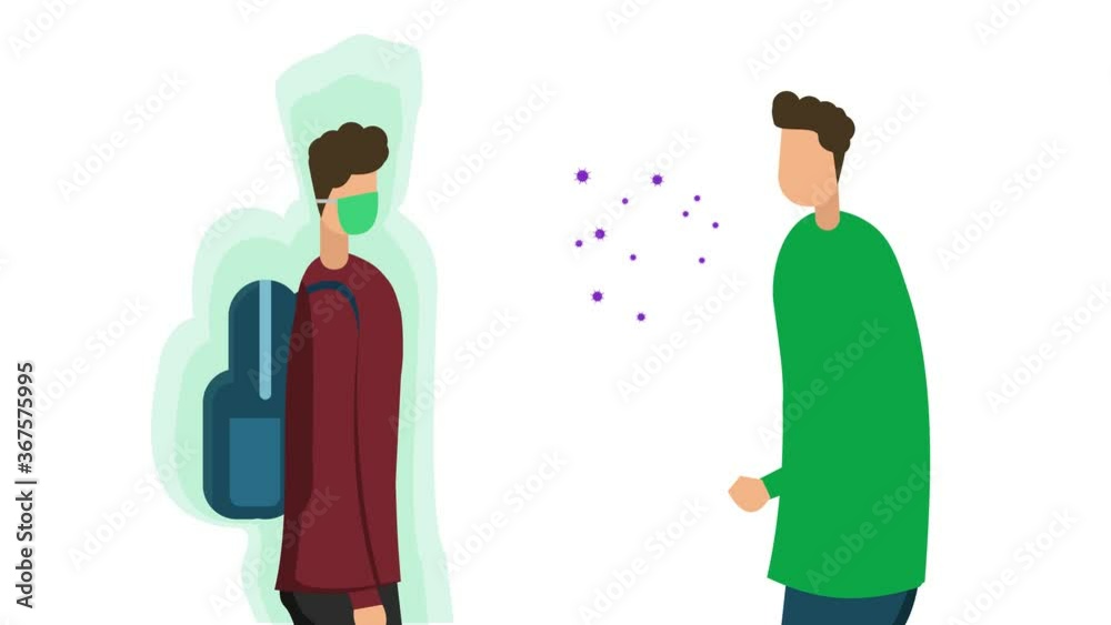 Man wears mask to protect from Covid-19 disease