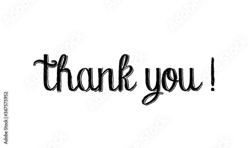 Thank you text on white background. Calligraphy lettering Vector illustration EPS10