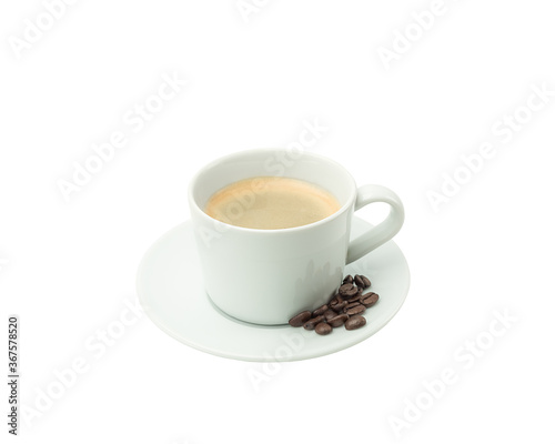Coffee in a white cup on a white background, isolate.