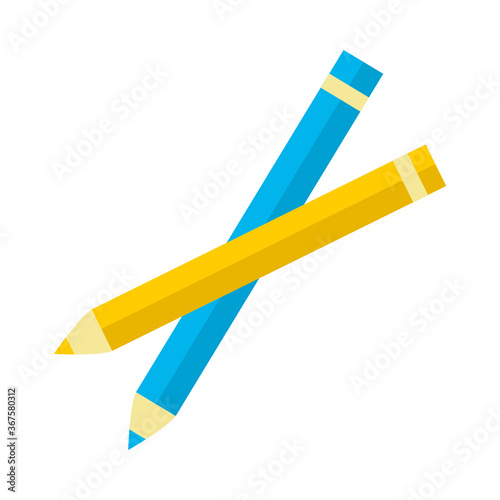 color pencils flat style icon vector design