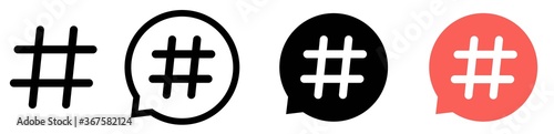 Hashtag icon set.Hashtag symbol.Social media marketing concept illustration pictogram.Vector cartoon hashtag icon in comic style.