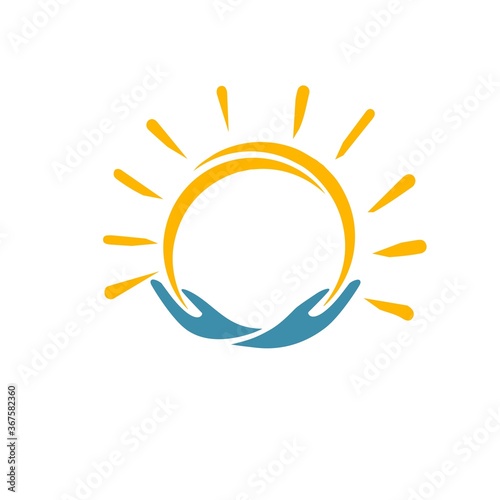 hands circle hold sun symbol