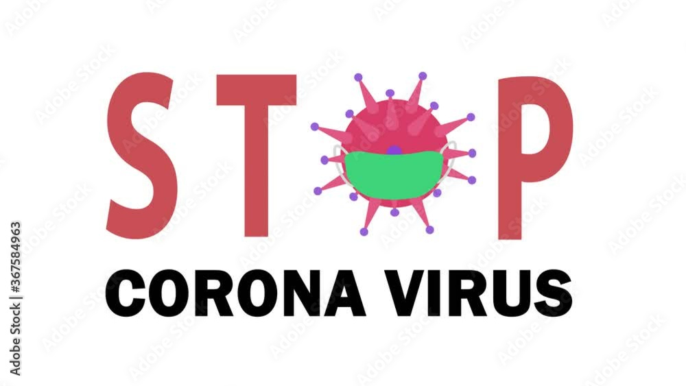 Text animation of stop coronavirus Text animation of stop coronavirus