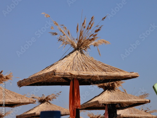 An umbrella on the beach