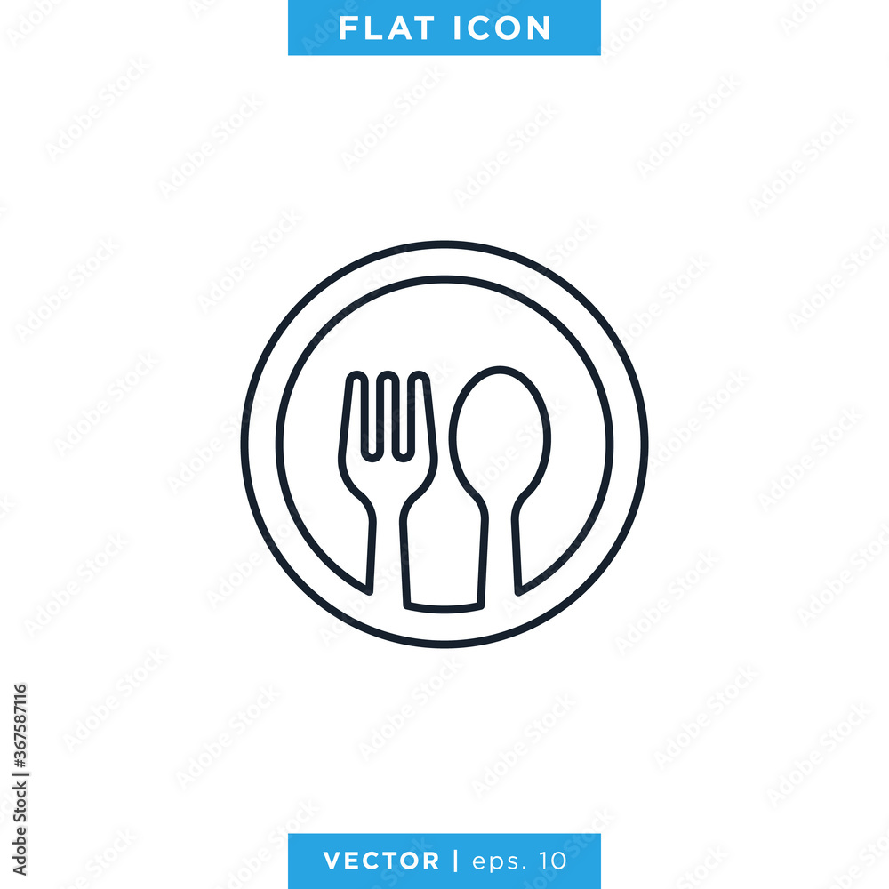 Spoon and Fork Linear Icon Vector Logo Design Template. Editable Stroke Spoon and Fork Linear Icon Vector Logo Design Template. Editable Stroke